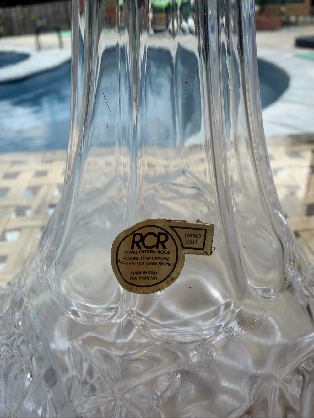 Crystal Glass Decanter - Clear Cut Glass Home Art